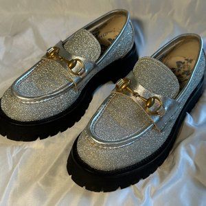 Gucci Horsebit Lug Sole Glitter Loafers